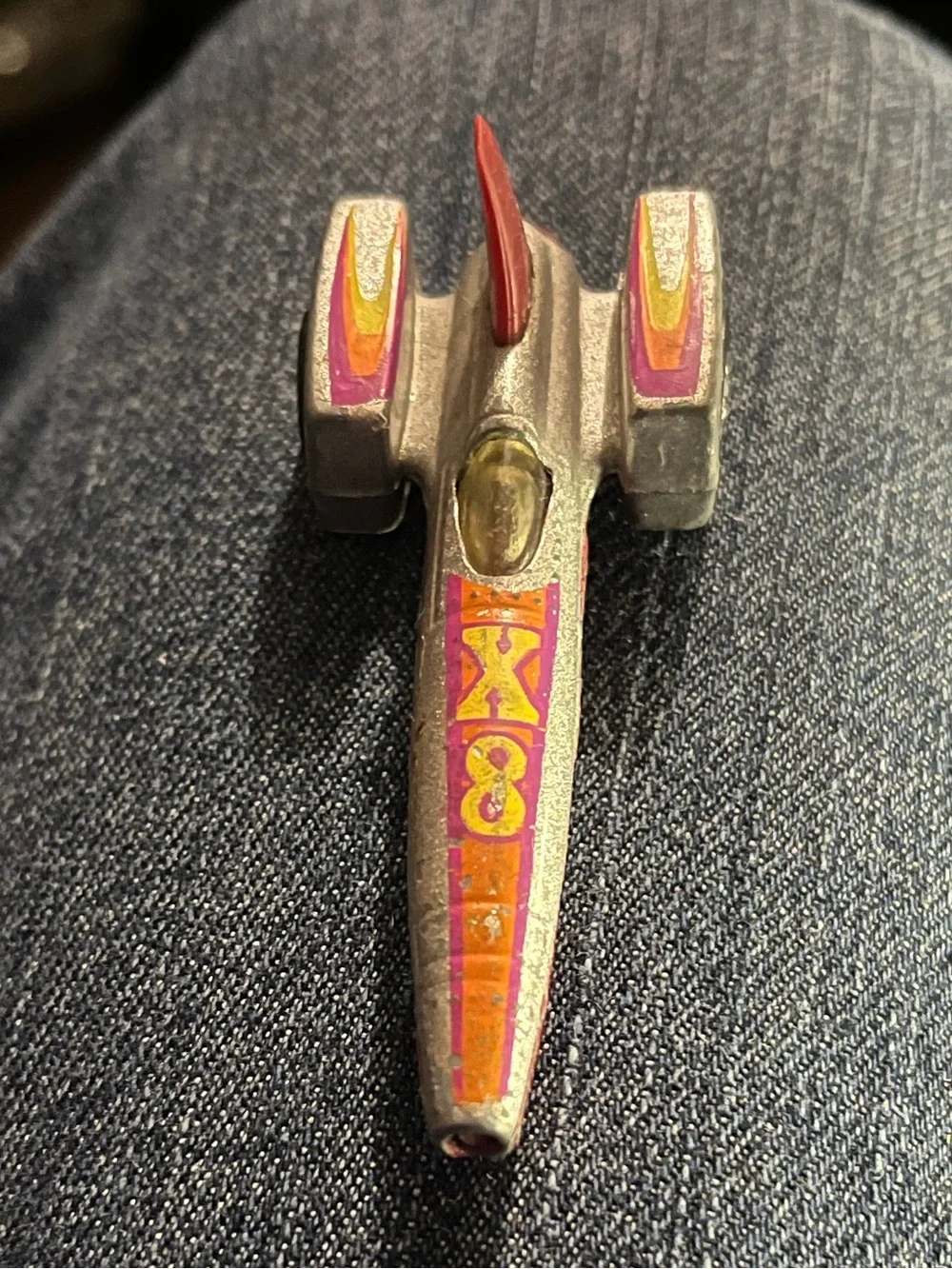 a vintage 1979 Mattel Hot Wheels Tricar X8 die-cast toy car